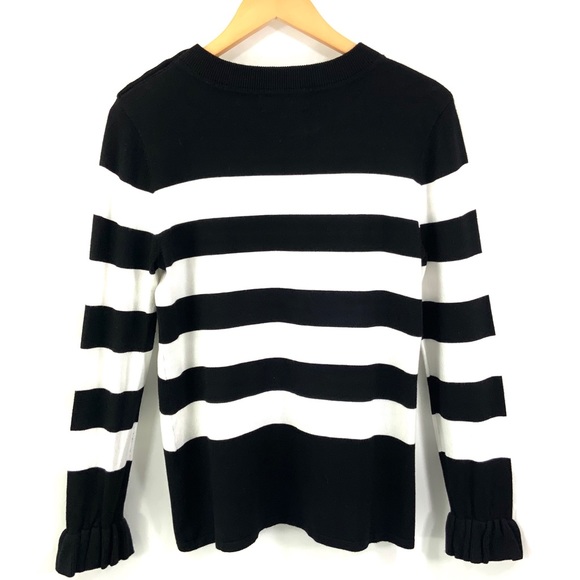 KARL LAGERFELD Black & White Long Sleeve Sweater C27 - Picture 4 of 7
